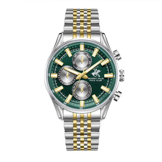 Beverly Hills Polo Club Multifunction Green Dial Two-Tone Watch - BP3823X.270
